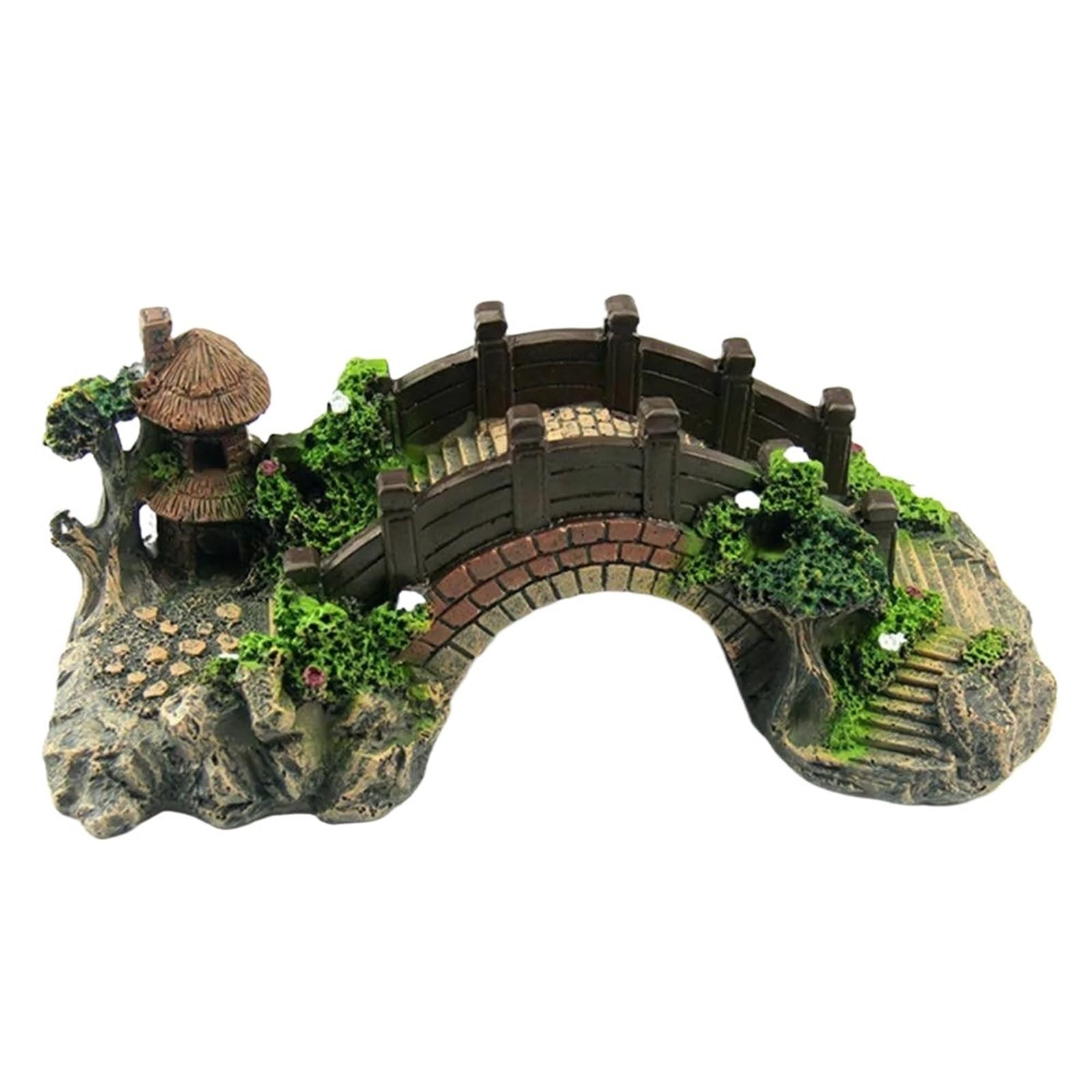 AYWTIUN aquarium ornaments Aquarium Accessories Arbor Tree Plant Fake Landscaping Fish Tank Ornament Artificial Bridge Rockery Resin Ornaments