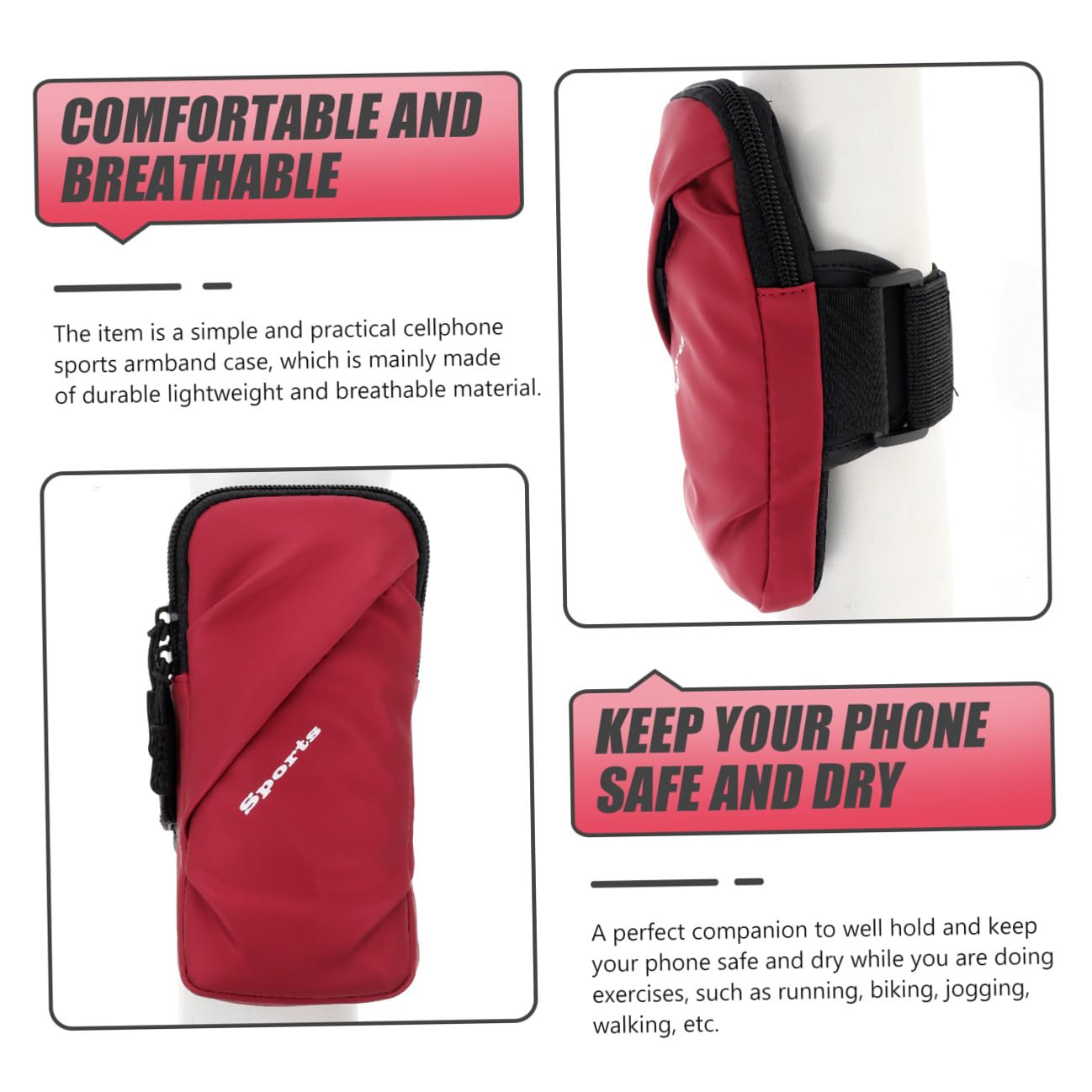 UKCOCO 4pezzi Bracciale Sportivo Per Smartphone Borsa Per Telefono Da Running e Allenamento Tasca Per Braccio Per Esercizi All Aperto