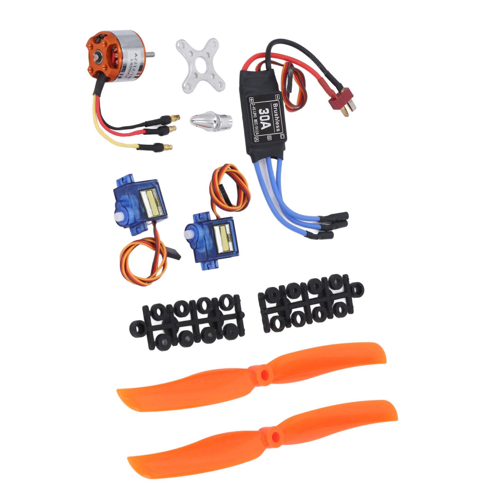 Fafeicy Kit de Accesorios para Aviones RC, Motor sin Escobillas de 1400 KV con Servos 30 A ESC y SG90, Unidad de Potencia Completa para Aviones RC, Helicópteros, Modelos de Ala Fija