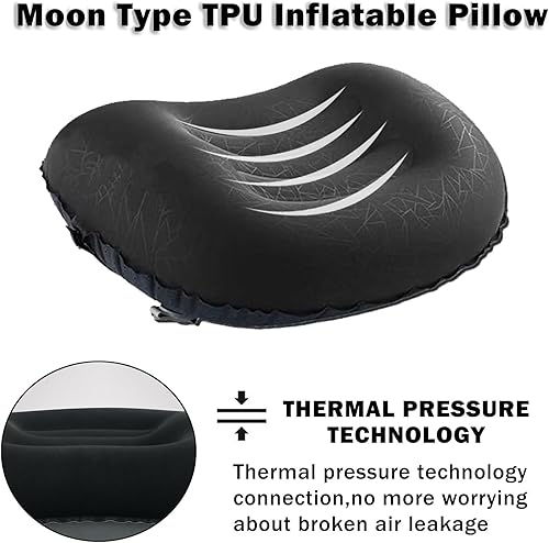 Miniatura 5 de GUGUZ Almohada inflable ultraligera de viaje para campamento, cómoda, sin ruido, almohadas portátiles para senderismo y mochilero para dormir,