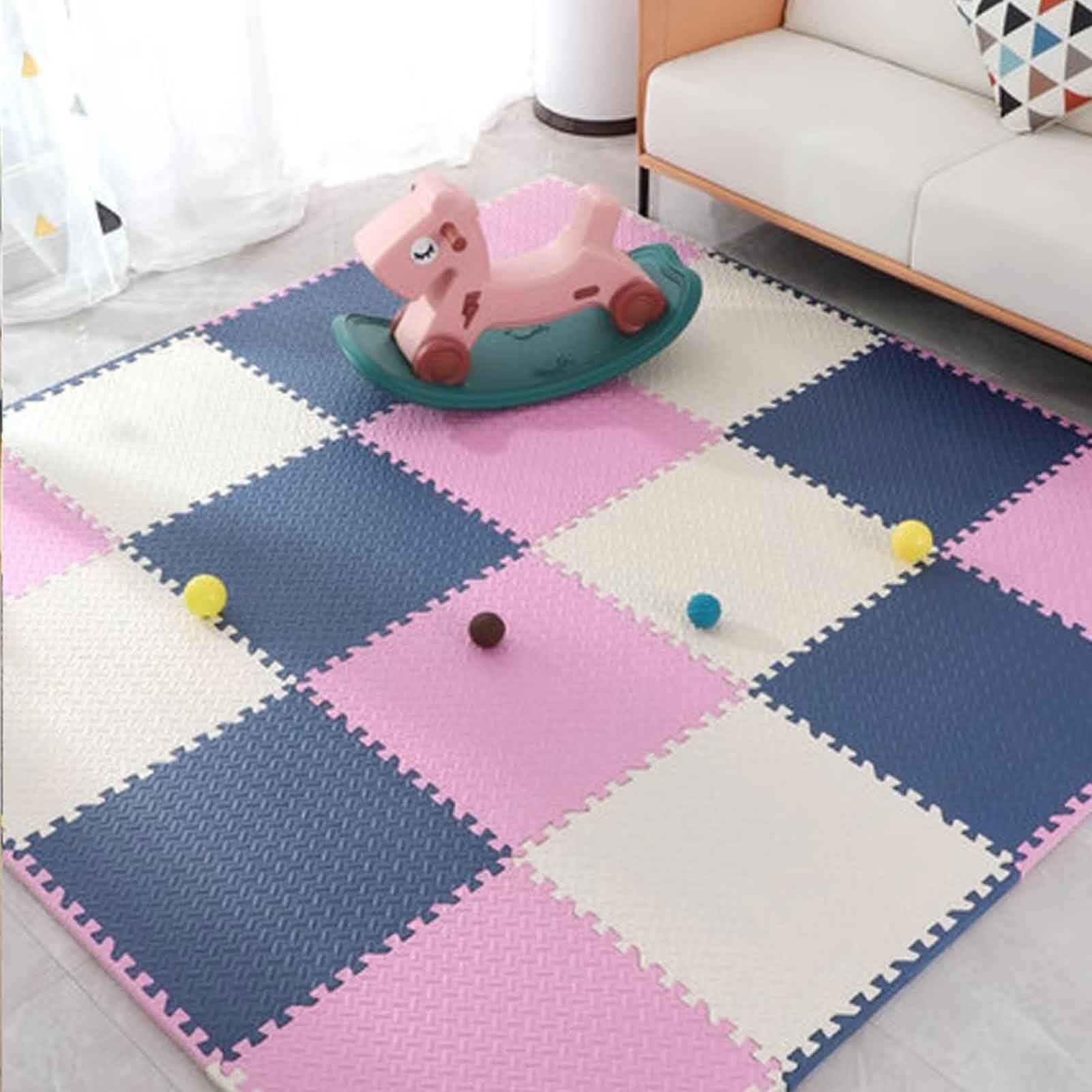 24-teilige Puzzle-Spielmatten, weiche Baby-Spielmatte, ineinandergreifende Schaumstoff-Bodenfliesen für Heim-Fitnessstudio, Trainingsraum, Spielzimmer oder Kindertagesstätte
