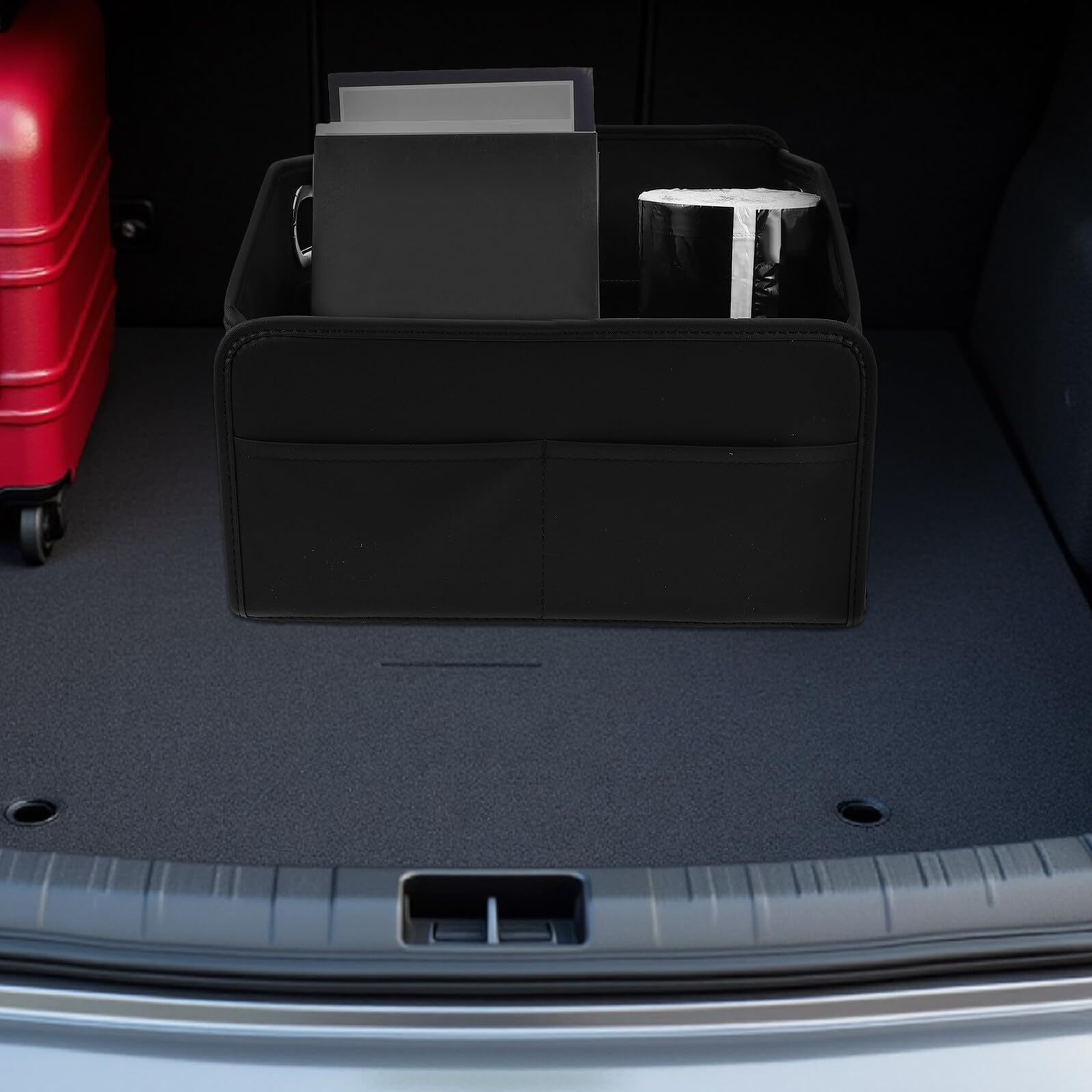 Cabilock Organizador Maletero Coche Plegable con Asas Reforzadas Múltiples Compartimentos para Suv Caja Almacenamiento Resistente y Portátil