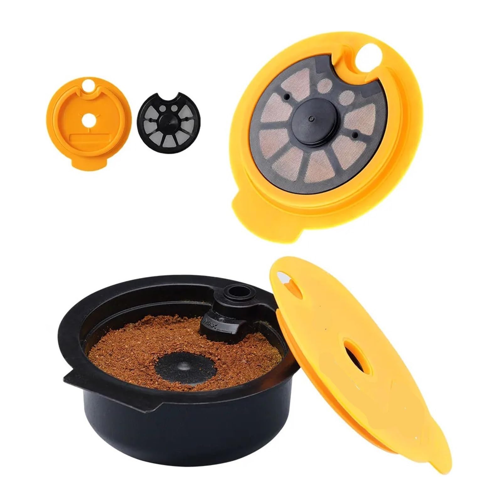 Cápsula Reutilizable, Tapa De Silicona, Cápsula De Café De Repuesto De Acero Inoxidable, Compatible Con Bosch, Compatible Con Tassimo, Con 60/180/200/220 Ml(Pp 220ml,With tamper)