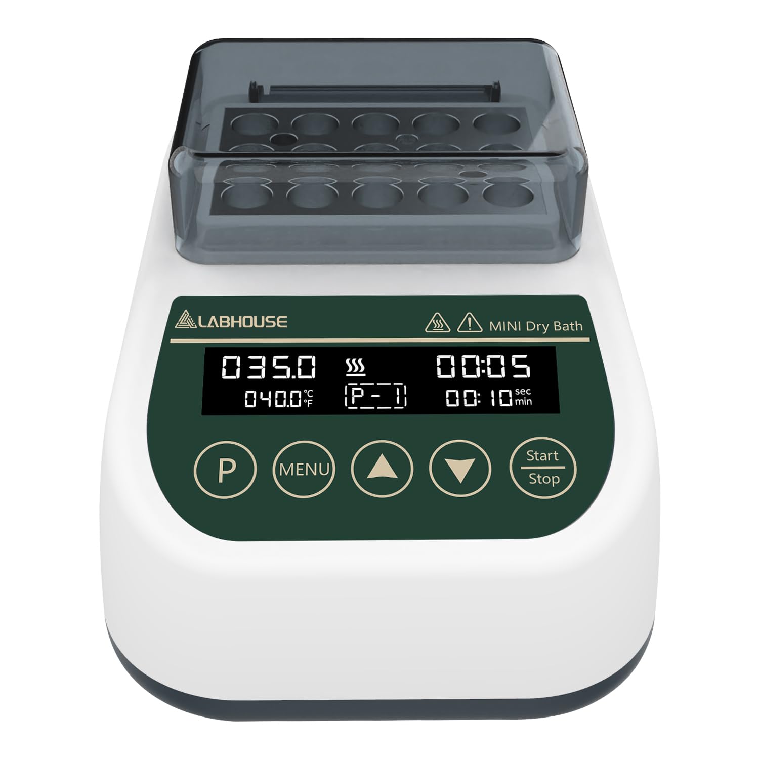 Mini calentador digital de baño seco termostático incubador temporizador programable con 1,5 ml x 15 tubos centrífugos bloque de calor