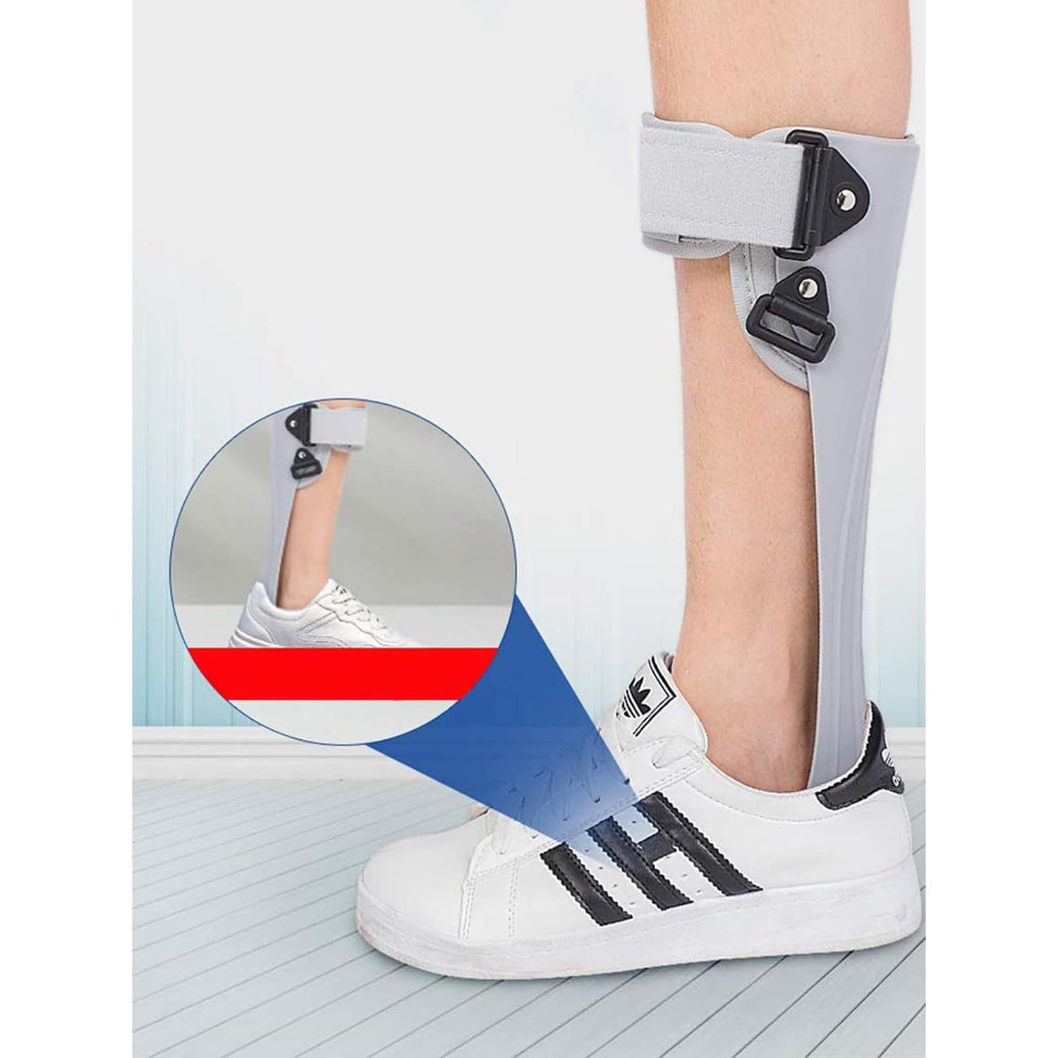 BLUEZY Ortesis De Pie con Caída, Férula De Soporte para Pie Caído, Soporte para Ortesis De Pie Y Tobillo, Estabilizador De Pie para Caminar para Fascitis Plantar Y Tendinitis De Aquiles Left,Large
