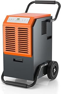 TANGZON 63L/Day Commercial Dehumidifier, Industrial Dehumidifiers with Digital Display, 24H Timer, Continuous Drainage, 5.5L Water Tank, Auto Defrost & Memory Restart, Home Basement Building Dryer