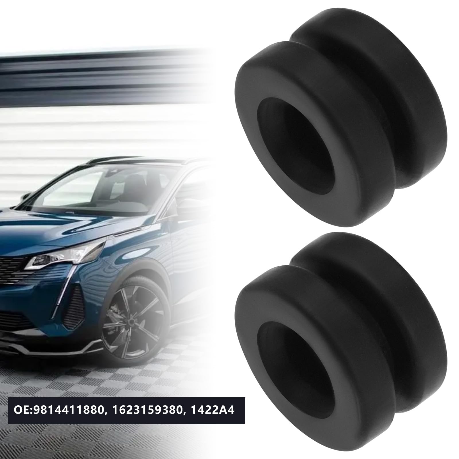 4 szt. Uszczelka gumowa do mocowania obudowy filtra powietrza do samochodu 9814411880 Część zamienna 1422A4 Kompatybilny z Citroenem Kompatybilny z Peugeotem, kolor czarny