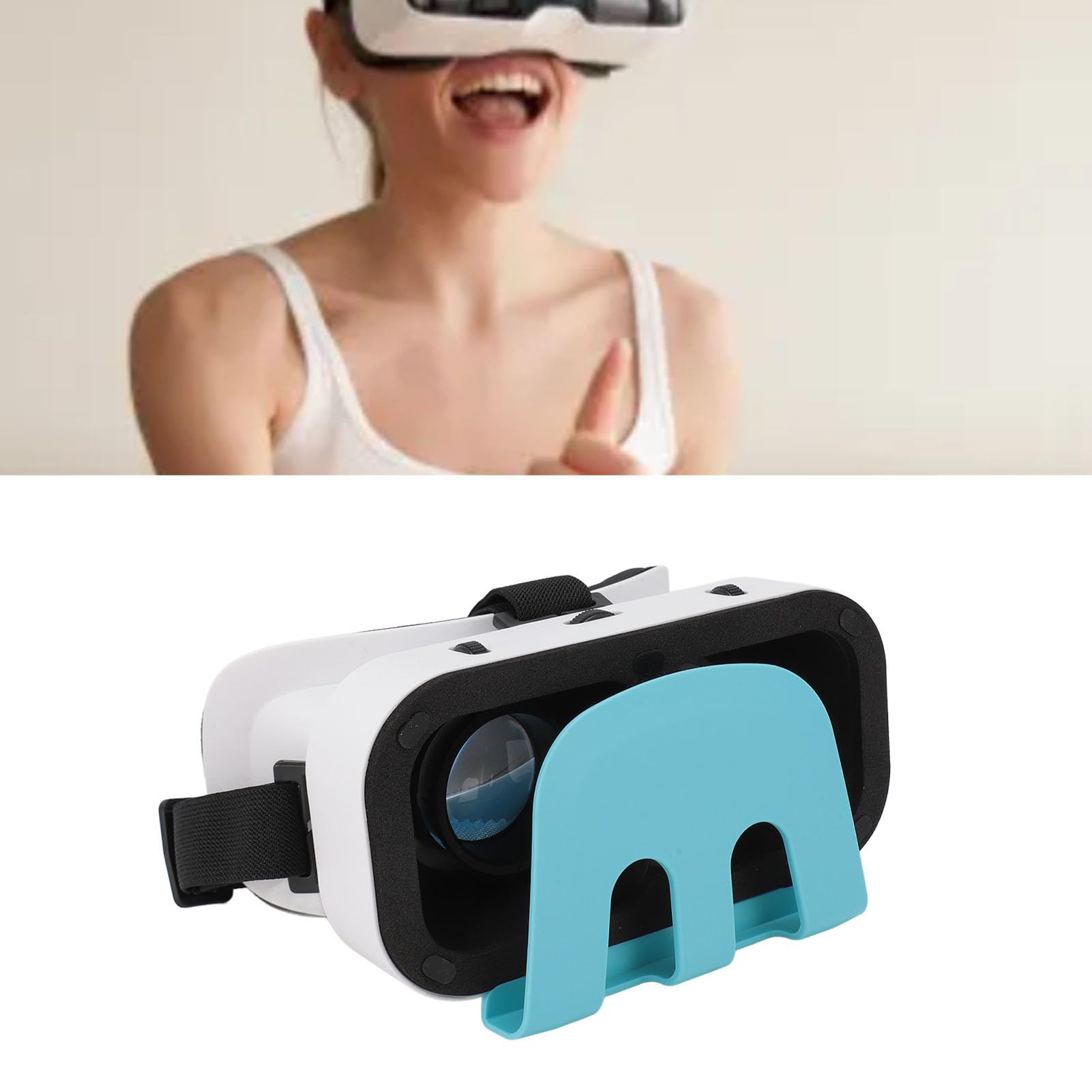 Cuffie VR Comode, Occhiali 3D Realtà Virtuale con Lenti HD, Traspiranti e Regolabili per Giocatori