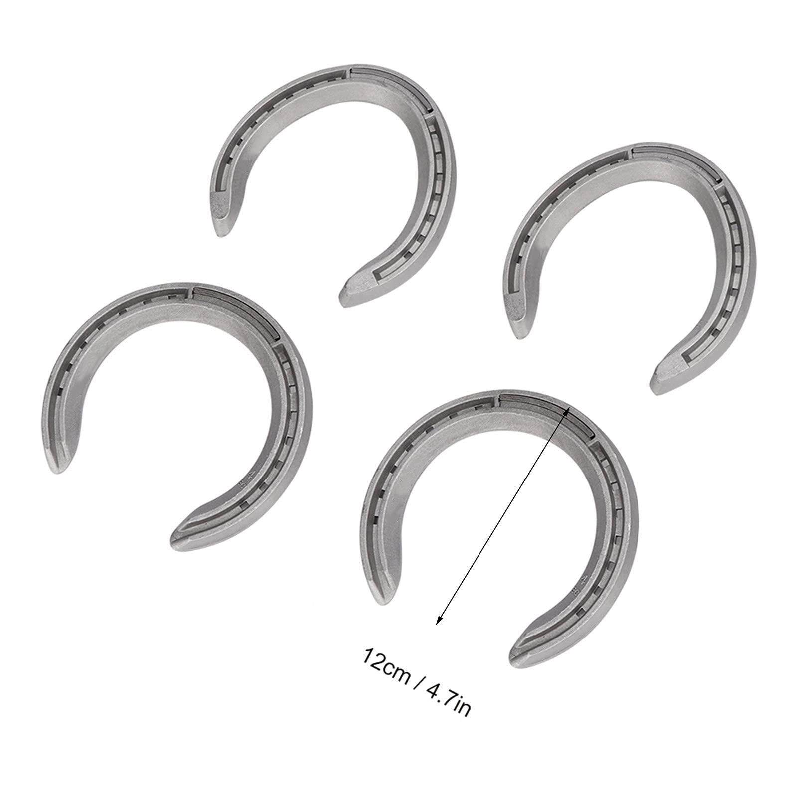 Kit de Fer à Cheval en Alliage d'aluminium 4 Pièces, Fers à Cheval de Sport Durables pour Les Courses de Chevaux avec Différentes Tailles pour Un Ajustement Optimal (4)