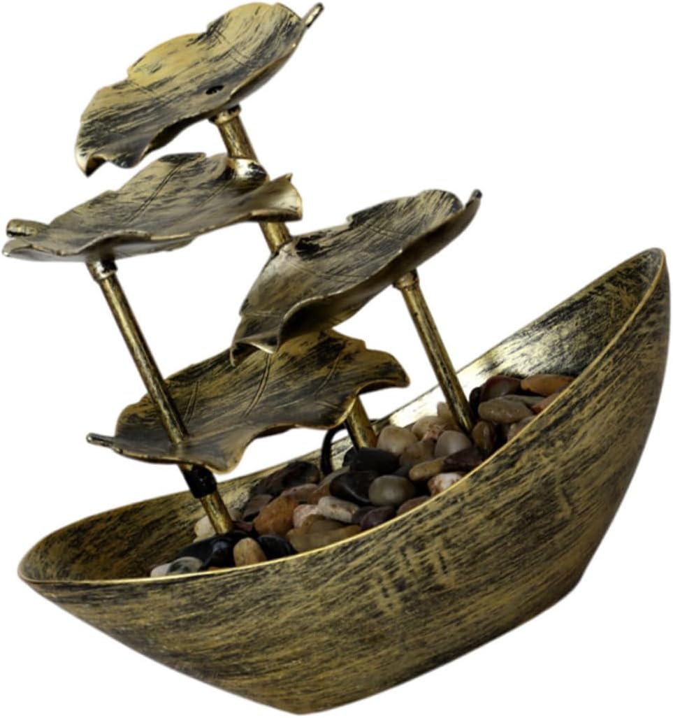 Lotus Leaf Yuanbao Fountain Small Water Fountain for Decor Running Water Tabletop