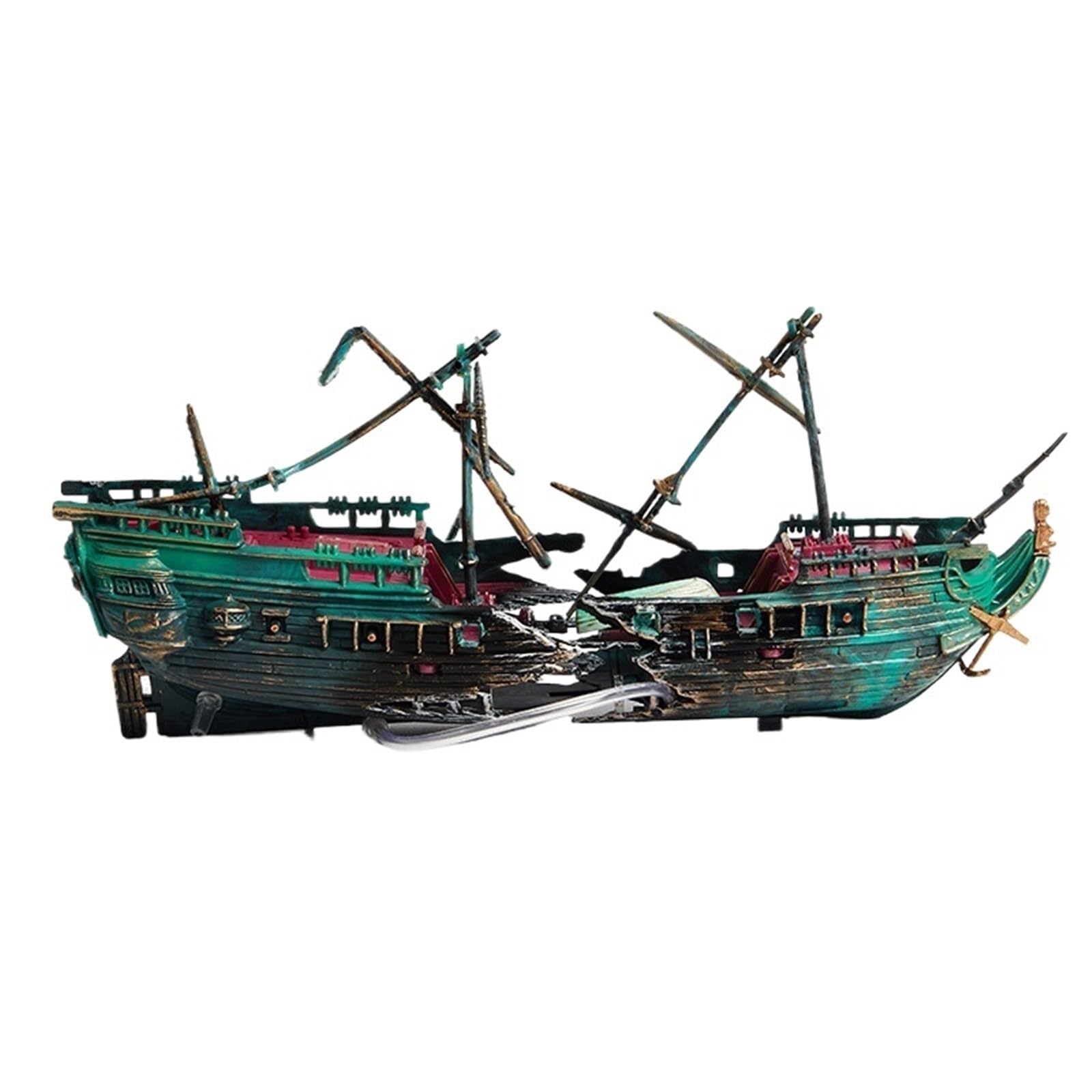 AYWTIUN aquarium ornaments 1PC Aquarium Fish Tank Landscape Pirate Ship Wreck Decor Resin Boat Ornament