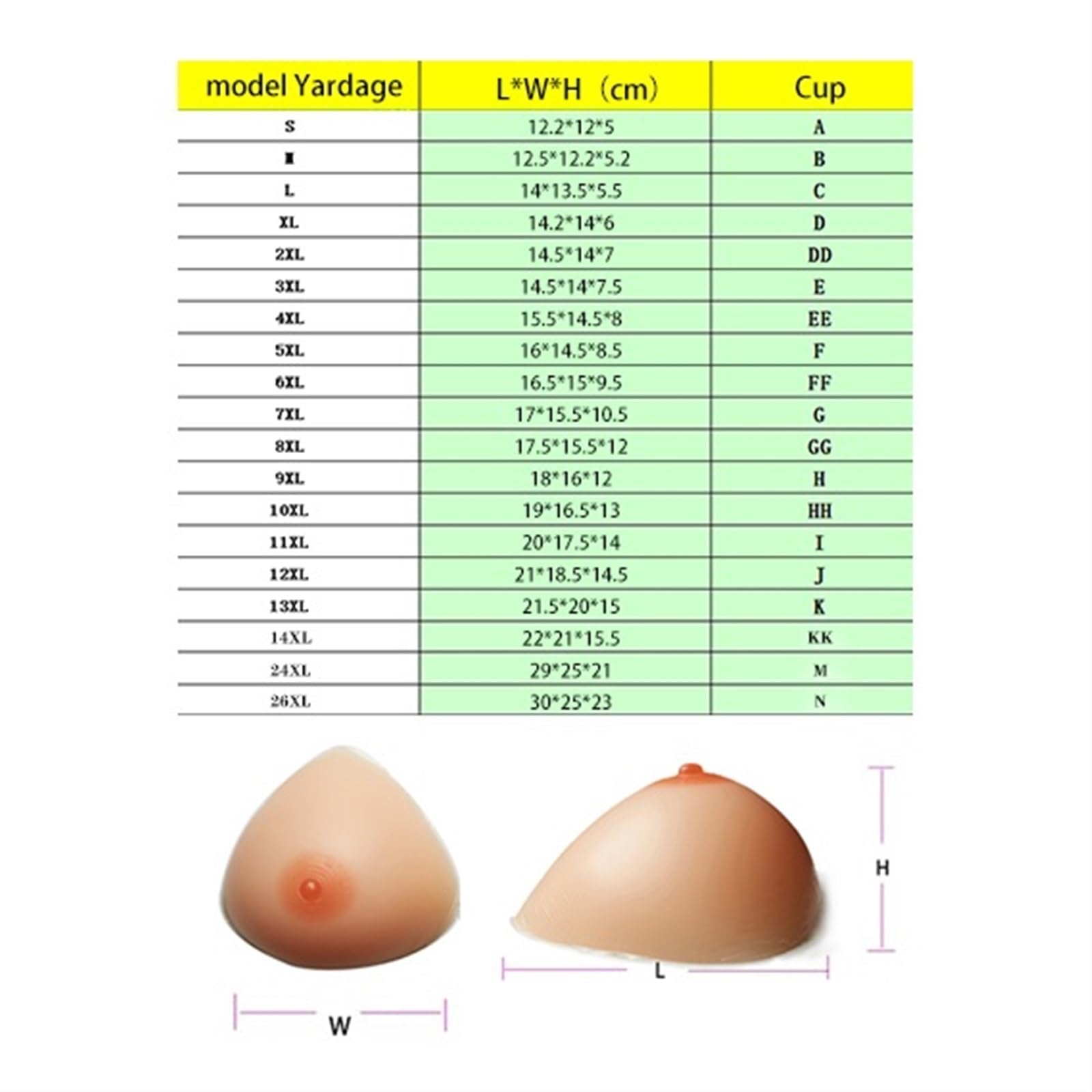 Miękkie silikonowe wkładki do biustonosza Symetryczny wzmacniacz piersi Push up Pads Cleavage Gathering Nadaje się do strojów kąpielowych bikini po mastektomii (Color : Brown, Size : HH)