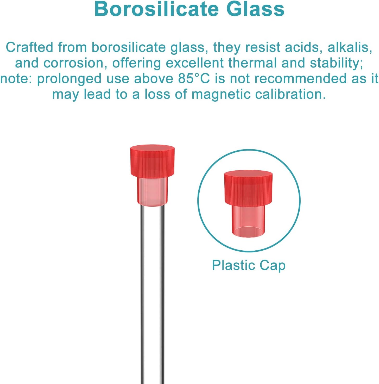 stonylab Borosilicate Glass NMR Tubes with Caps, High Temperature Resistant and Superior Seal for Laboratory Use, OD 4.9 mm Length 177 mm, 100 Pcs