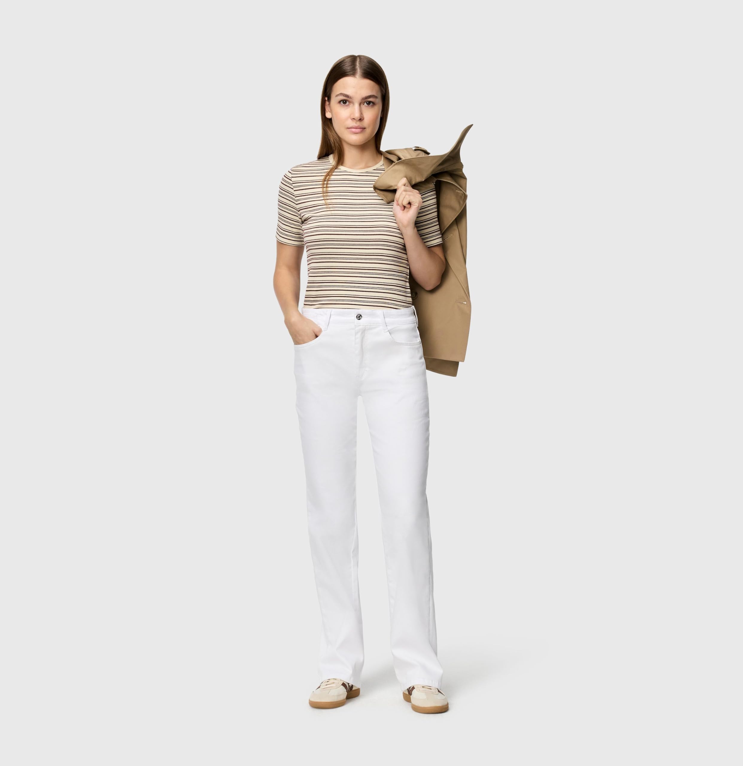 MAC Jeans - Laura, Authentic High Stretch Gabardine - Flared Fit - 5225-00-0423L-010 - weiß