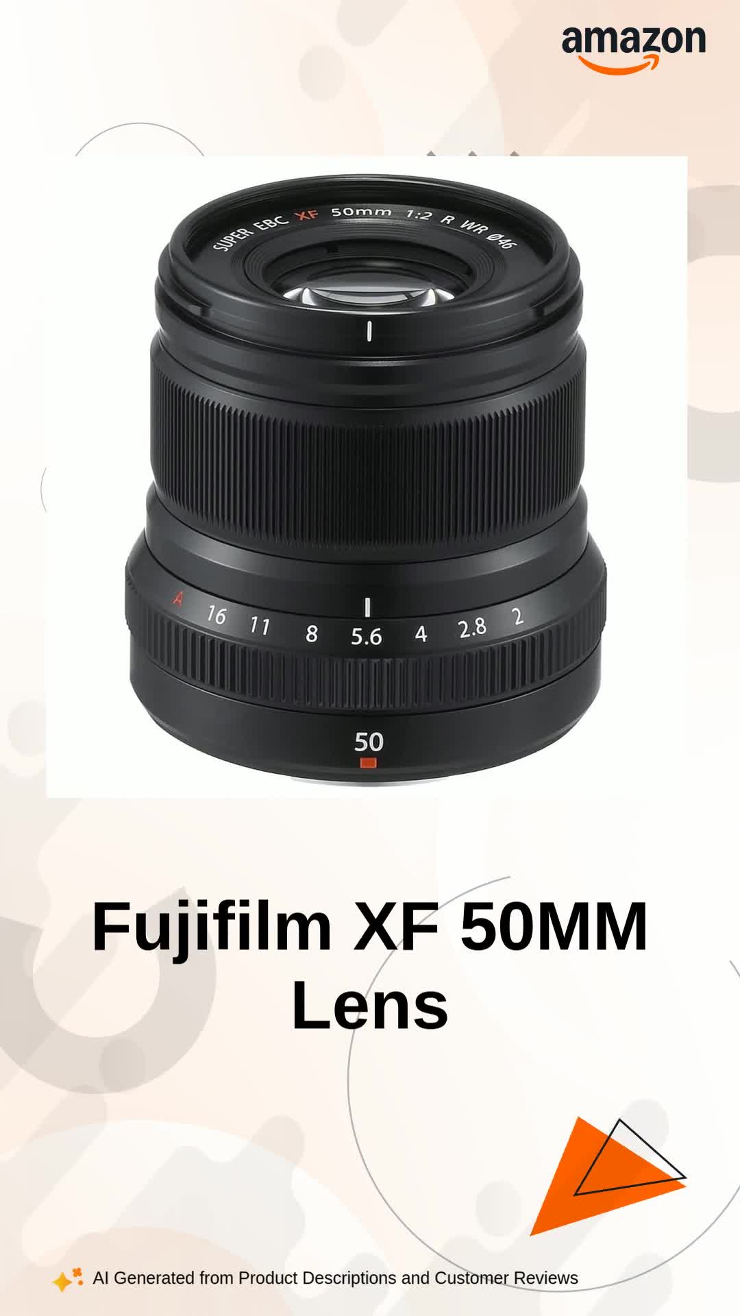 Fujifilm Fujinon XF 50MM F2 R Weather Resistant Prime Lens for