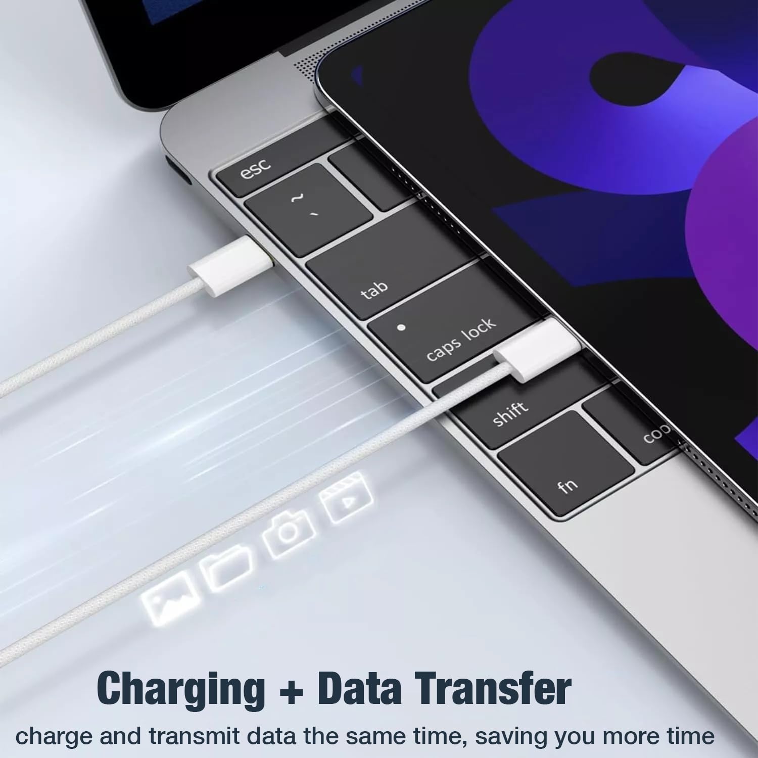 Chargeur USB-C 20W Rapide Avec Câble 2M - Compatible IPhone 15/16, Android - Technologie PD 3.0 - Protection Surchauffe/Surtension - Compact