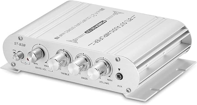 NJDT Mochatopia Mini Amplifier Home Audio Stereo Hi-Fi Power Amplifier, 2.1 Chanel Powerful Bass Music Streaming Amp for Speaker PC TV Phone Car Vehicle [NO adapter]