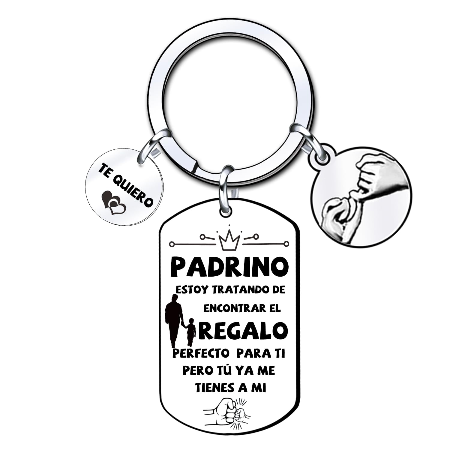 XQXQXZ Regalo Llavero Padrino Llavero Personalizado Padrino Llavero para el mejor Padrino Llavero Padrino bautizo Regalos de Cumpleaños Padrino Regalo Navidad