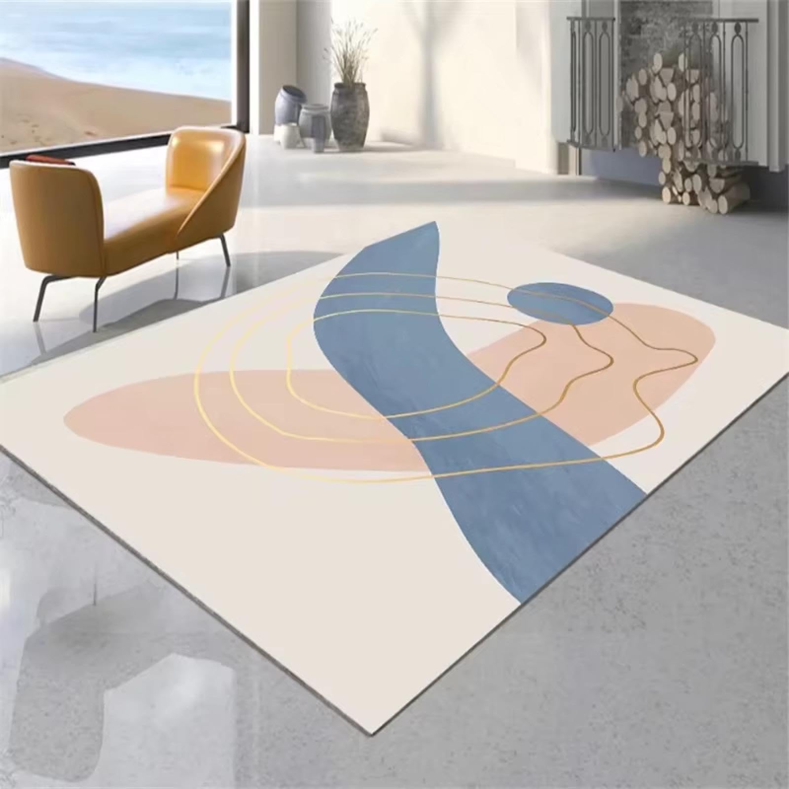 Tapis chambre à coucher moderne, tapis de salon doux et grand tapis de chevet 90x180