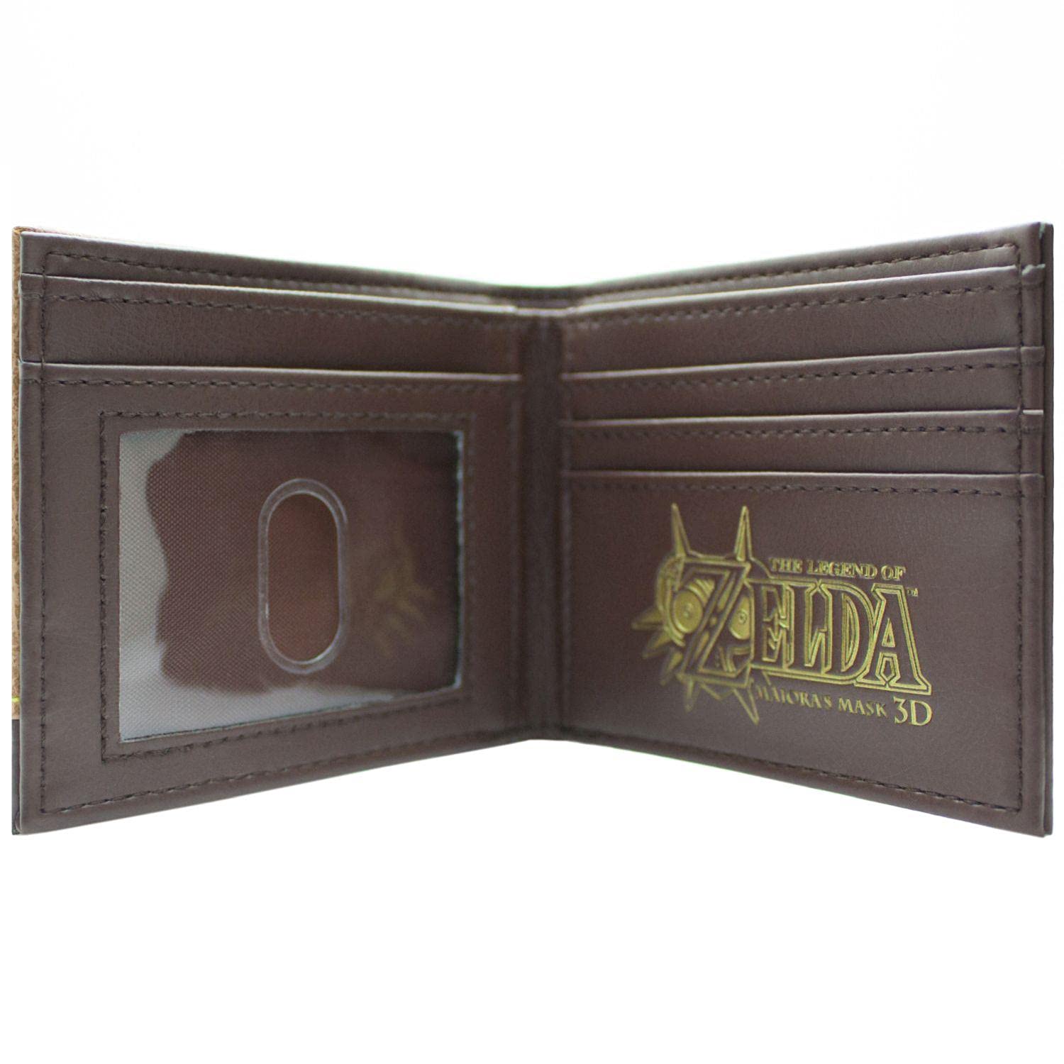 Majora's Mask Zelda Retro Karte Metall Emblem Geldbörse Bi-fold Id & Kartenhalter, Braun