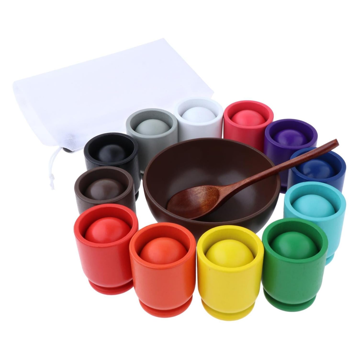 Tęczowa piłka do liczenia Montessori, zabawka przedszkolna, nauka sortowania kolorów, gra, matematyka, liczenie, piłka, wczesna edukacja, dla chłopców, dziewczynek, małych dzieci (styl B)