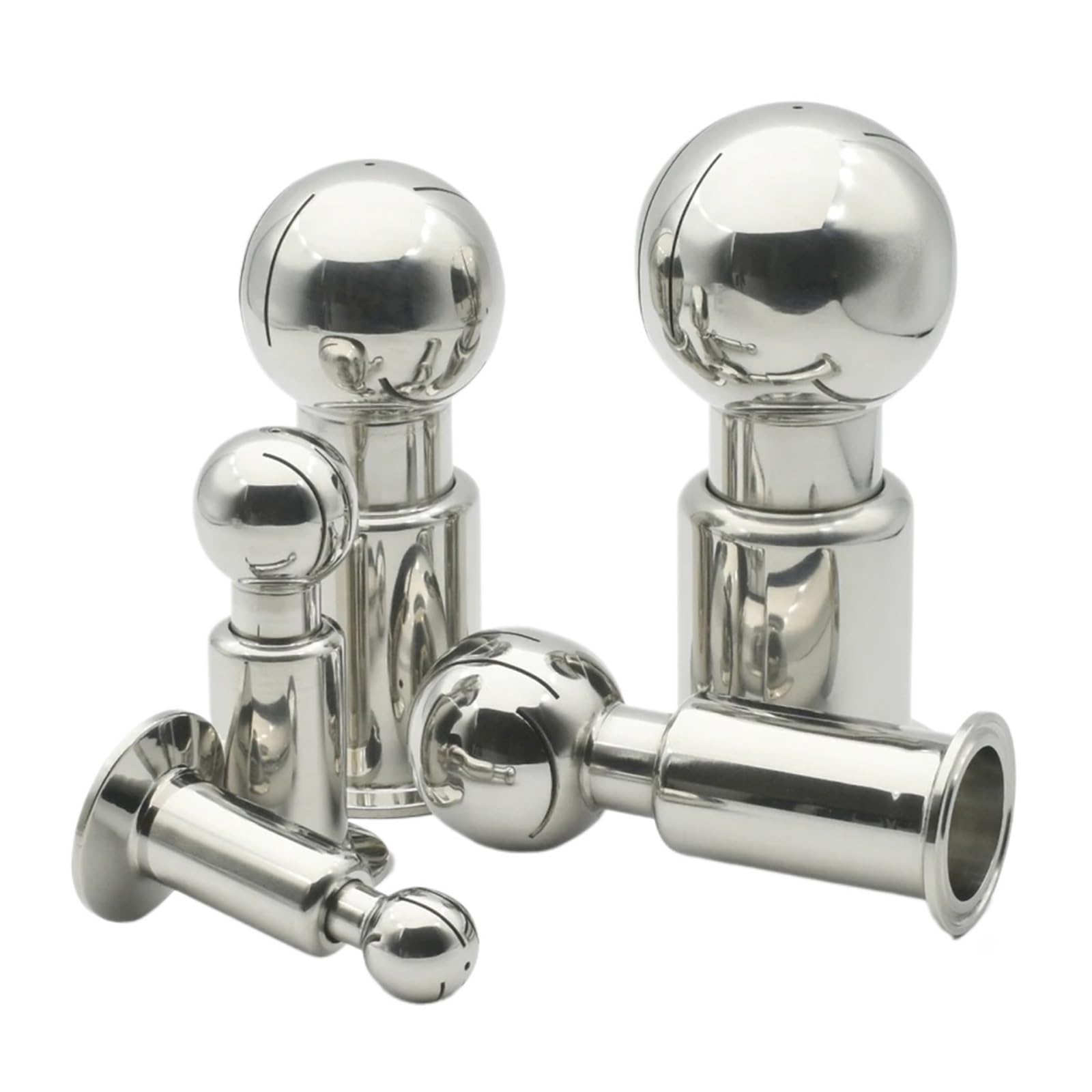 Giuplokid Women's 57Mm X Ferrule 77.5 Thread Sanitary Spray Ball， Stainless Steel Rotary Spray Cleaning Ball Three Clip Multiple Sizes 304/316L(,Ss304)