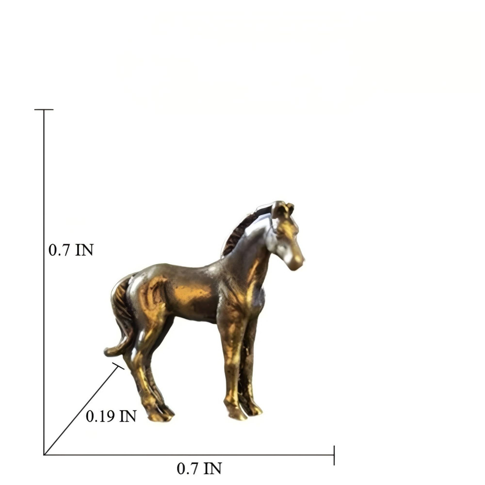 Zestaw 4 miniaturowych figurek koni z mosiądzu – ręcznie wykończone metalowe figurki koni, rustykalna dekoracja biurka z brązu, małe zabytkowe konie do ekspozycji na półce, kolekcjonerskie m