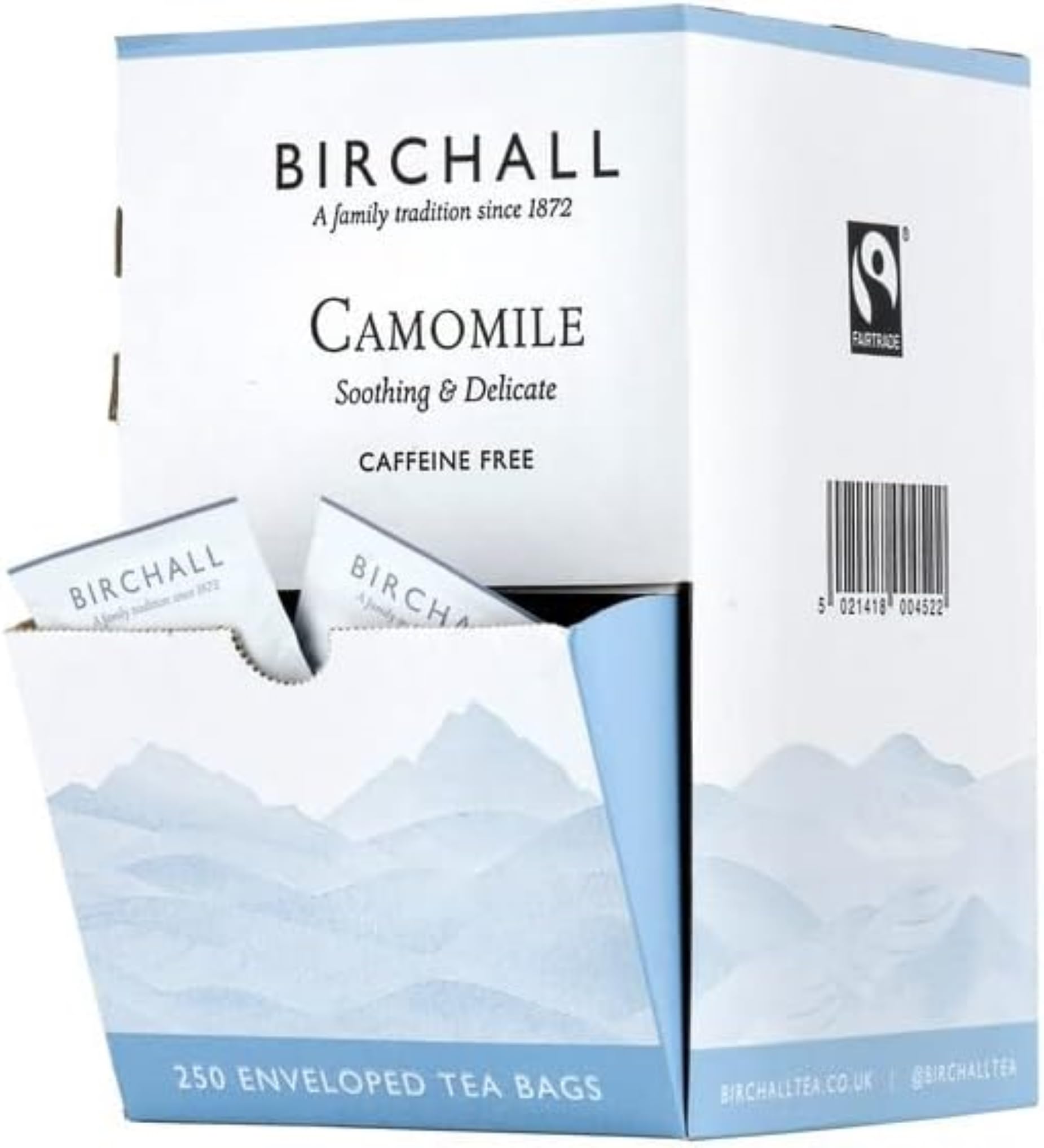 Birchall Tea Bags, Camomile Tea, Pure Camomile Herbal Tea for Calming the Mind and Body, Box of 250 Enveloped Plant-Based Tea Bags
