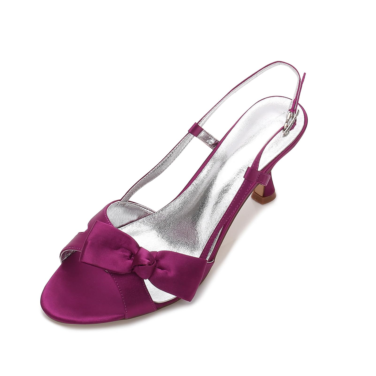 Scarpe col Tacco Donna Elegante Cinturino alla Caviglia Fibbia Scarpe Eleganti con Tacco a Spillo Medio Pump Donna,Viola,37 EU