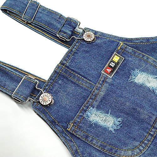 Kids Girls Fashion Adjustable Straps Stretch Denim Overall Dress3