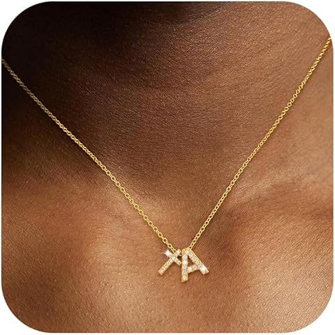 Christmas Gifts Stocking Stuffers- Cross Necklace for Women,14K Gold Plated Initial...