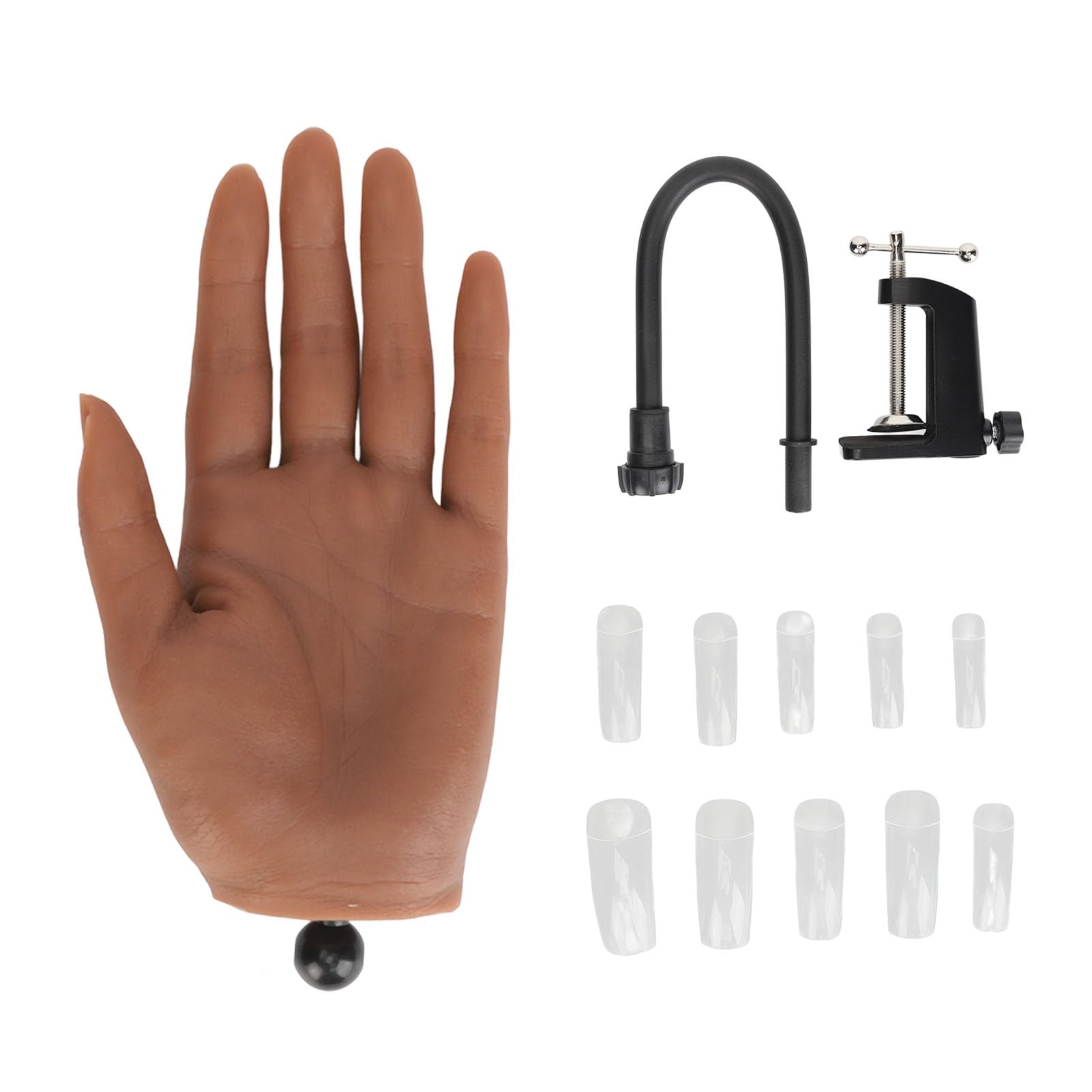 Modèle de Main en Silicone, Ensemble de Mains de Pratique des Ongles, Couverture épaisse pour la Recherche en Acupuncture Médicale (Main gauche)