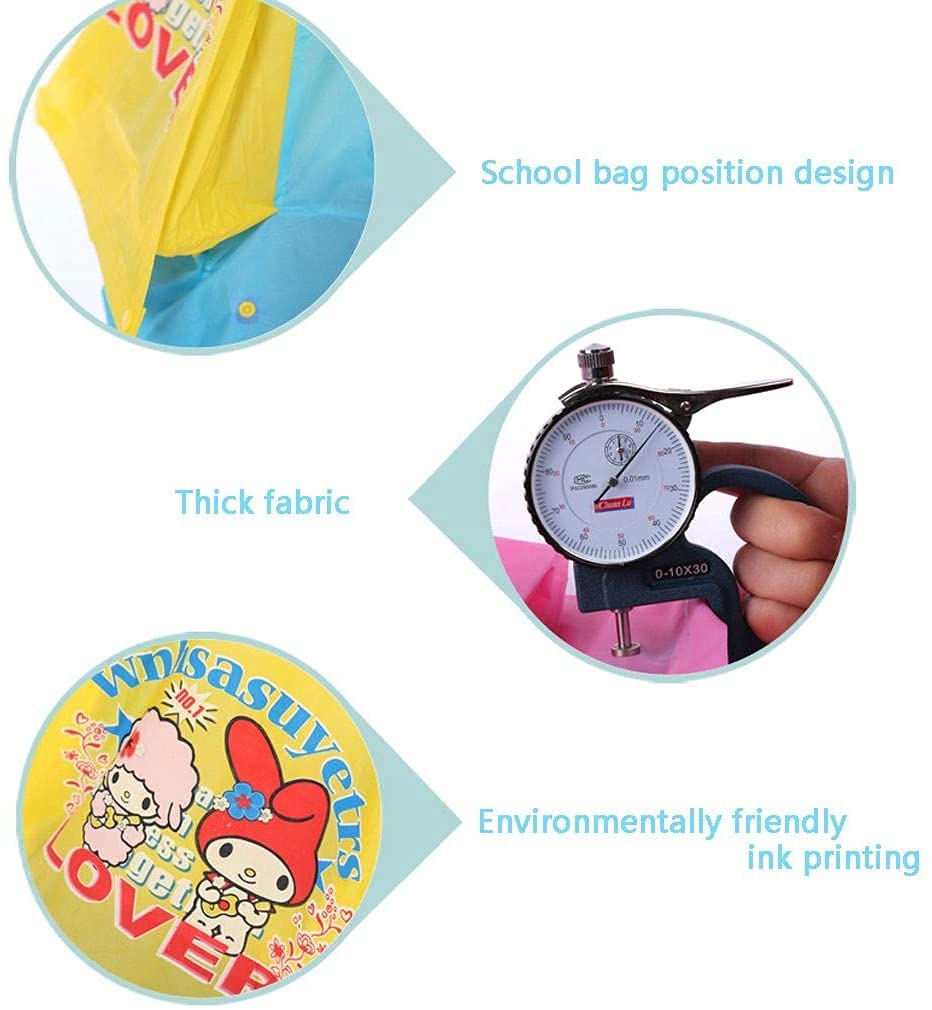 GerRit Chubasquero para niños Poncho de lluvia, impermeable con capucha para niños y niñas, adecuado para viajes, camping, deportes al aire libre 7,28 (color: azul, tamaño: extragrande)
