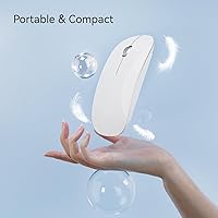 Vista 7 de TENMOS M18 Mouse Bluetooth, Mouse inalámbrico recargable USB C, Mouse silencioso de triple modo (Bluetooth dual+USB) para computadora, portátil