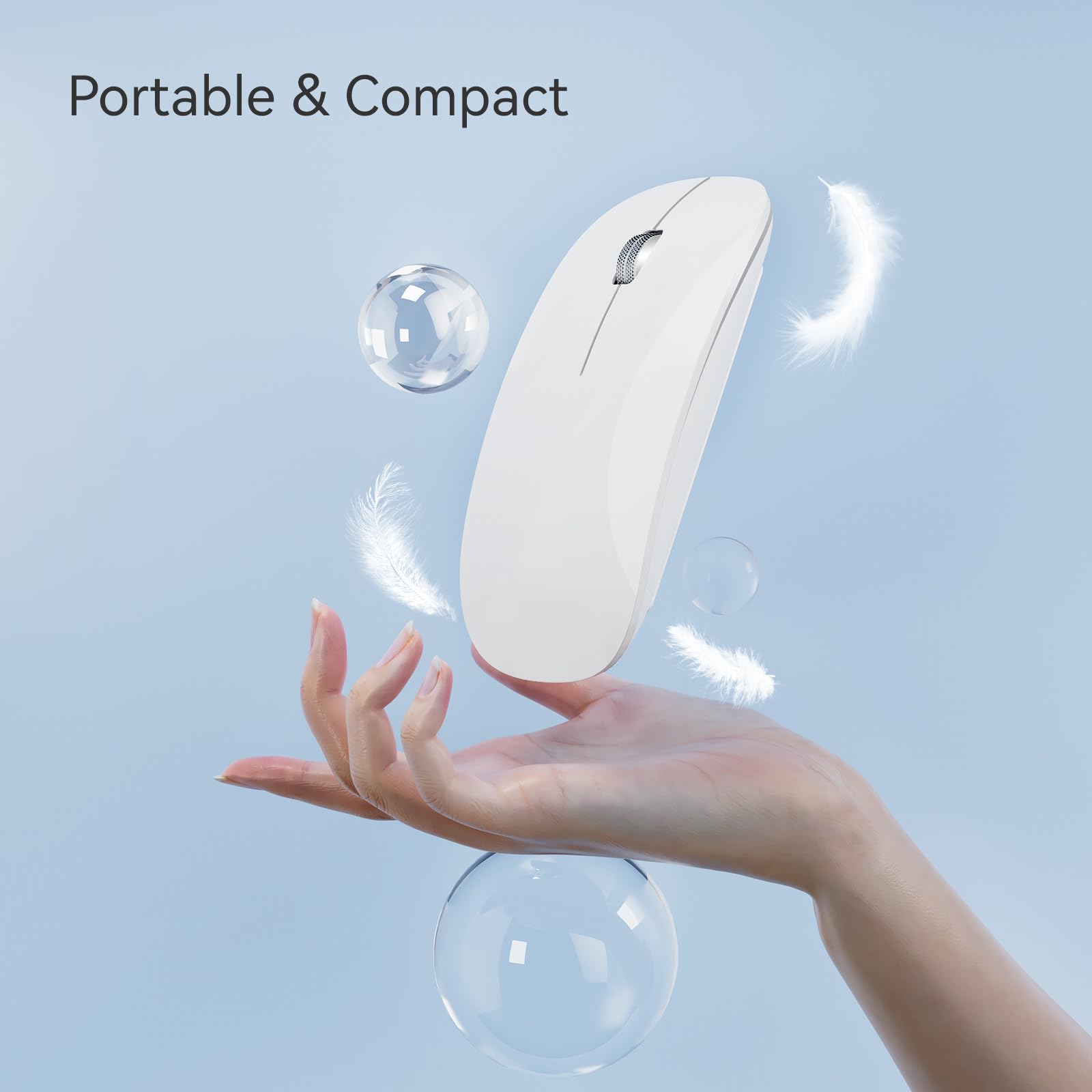 Uiosmuph U30 Souris Bluetooth sans Fil Trois Modes Rechargeable Silencieuse Portable Blanc