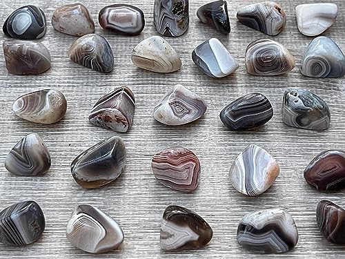 Image of 1 /2 LB Botswana Agate Tumbled Stones, Polished Botswana Agate Gemstone, Botswana Agate Healing Crystals (Botswana Agate)