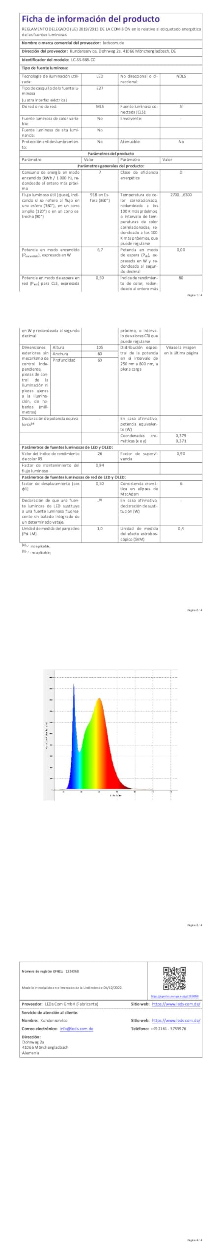 ledscom.de 6x Porzellan Decken-Einbauleuchte TELA weiß, inkl. E27 LED Lampe 918lm, Smart Home, warmweiß - kaltweiß