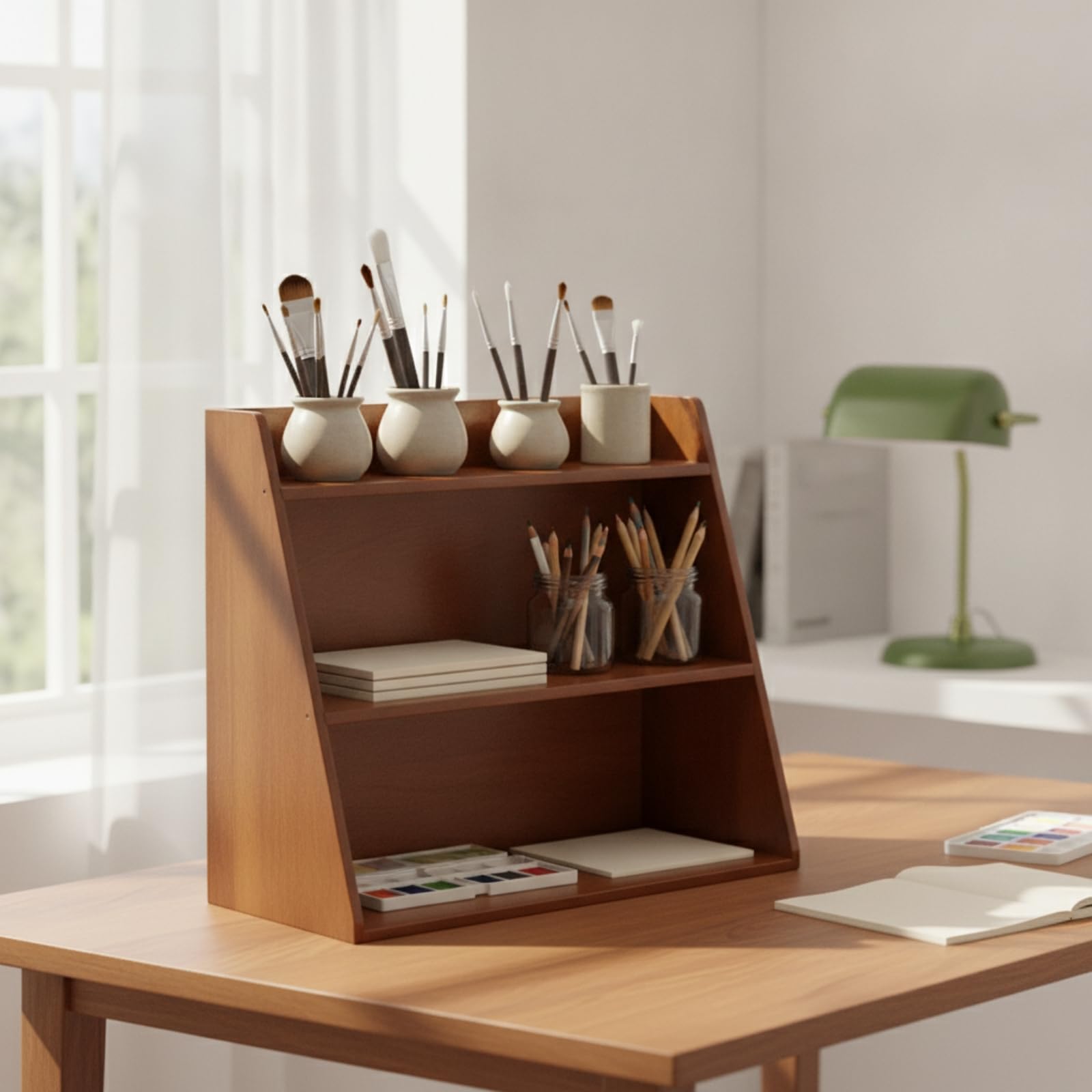 ría Estilo Chino Clásico Autoportan Organizador Cosméticos para Mesa que Ahorra Espacio Exhibición Multi, Estilo D