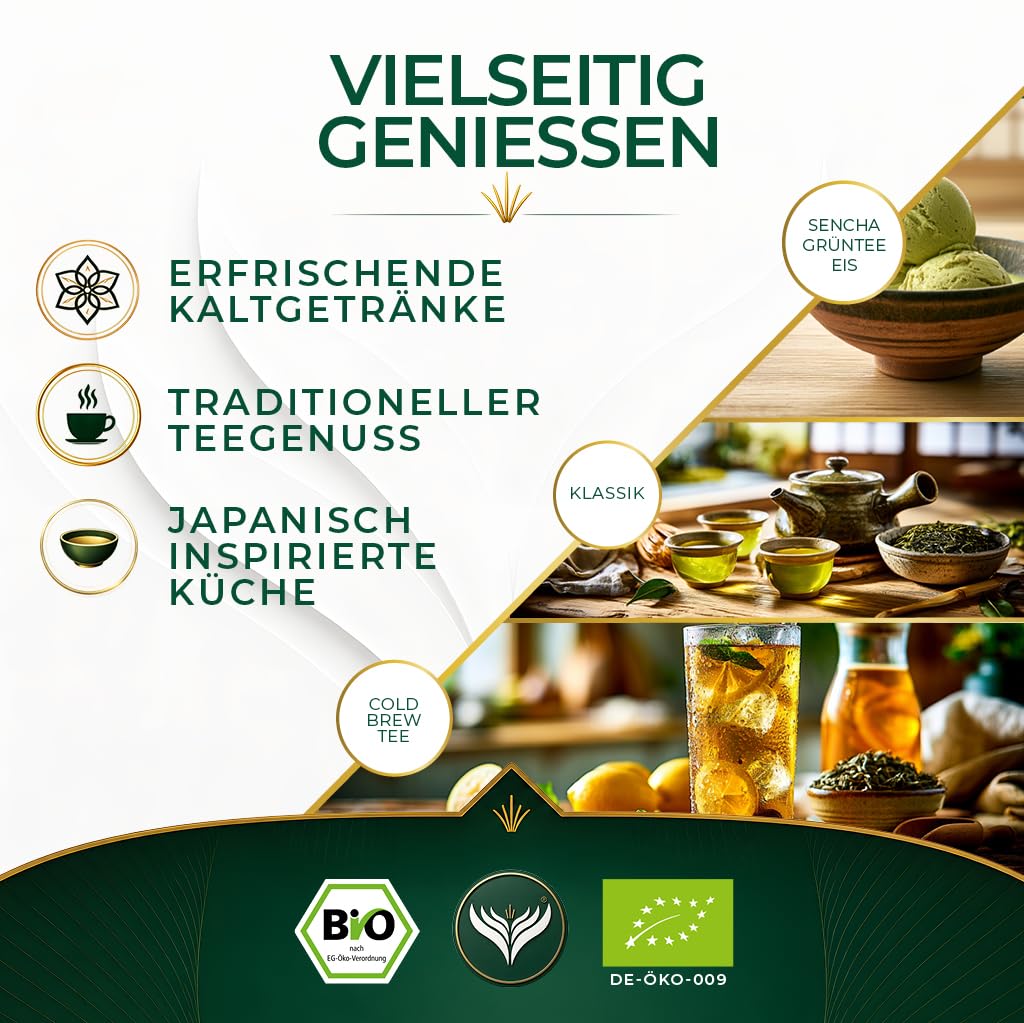 Azafran Grüner Tee - Japanischer BIO Sencha lose geschnitten - Uchiyama Grüntee 1kg