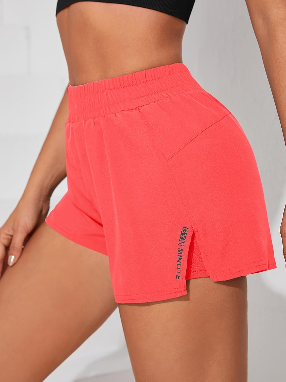 Womens 2 in 1 Casual Athletic Yoga Shorts with Pockets Quick-Dry Lightweight Workout Shorts for Travel Outdoor