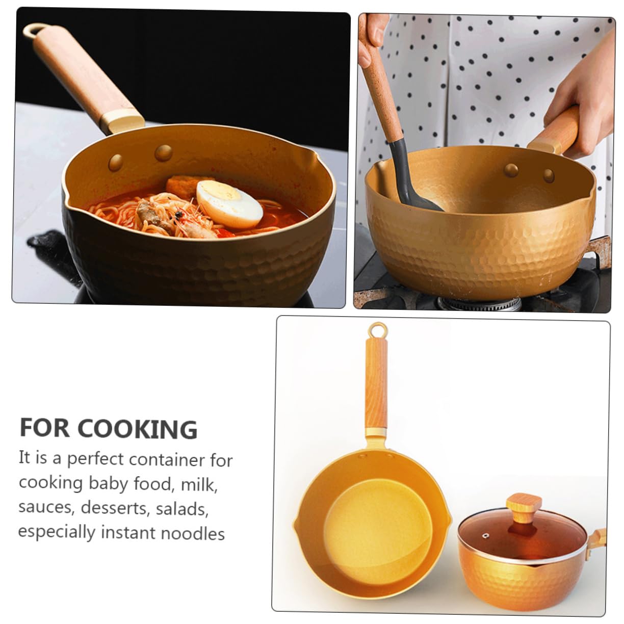 Cooking Pot Pot à Lait Sans Couvercle Poêle à Sauce Pratique Pour Cuisine Et Nourriture Design Élégant