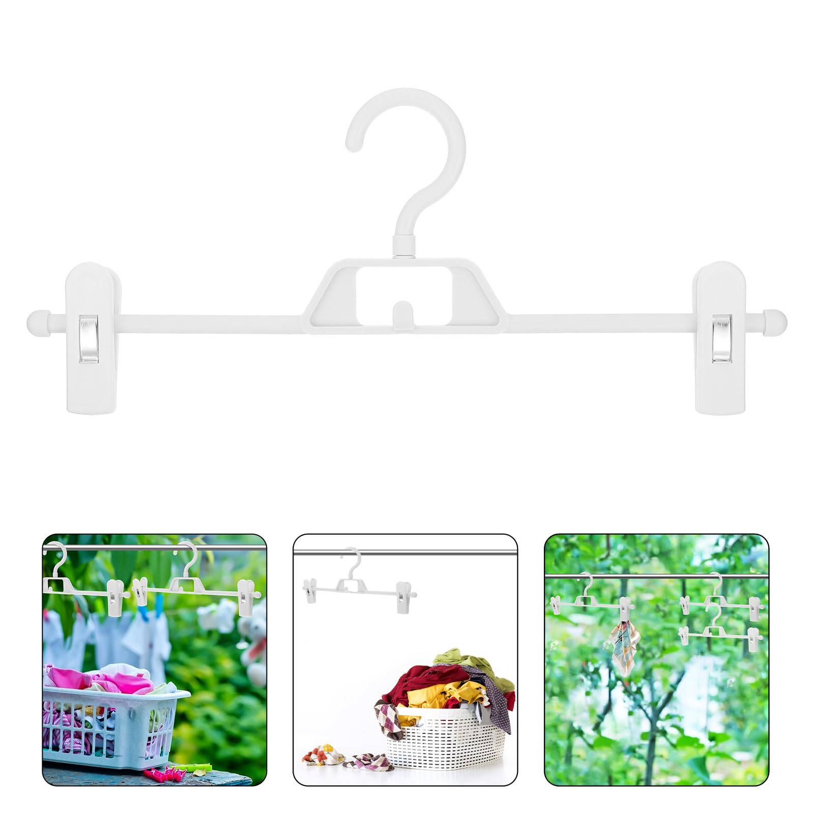 VALICLUD Set 10 Grucce Pantaloni in Plastica Bianco Clip Antiscivolo, Forza di Bloccaggio Potente, per Casa e Asciugatura Abiti