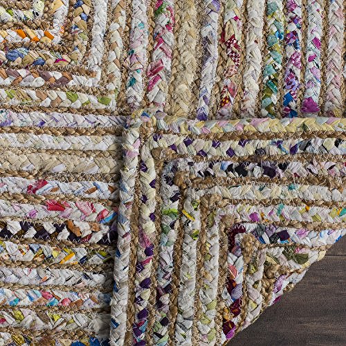 Safavieh Cape Cod Collection 2'3" X 6' Beige / Multi Cap202B Handmade Boho Braided Jute & Cotton Runner Rug #TOP4