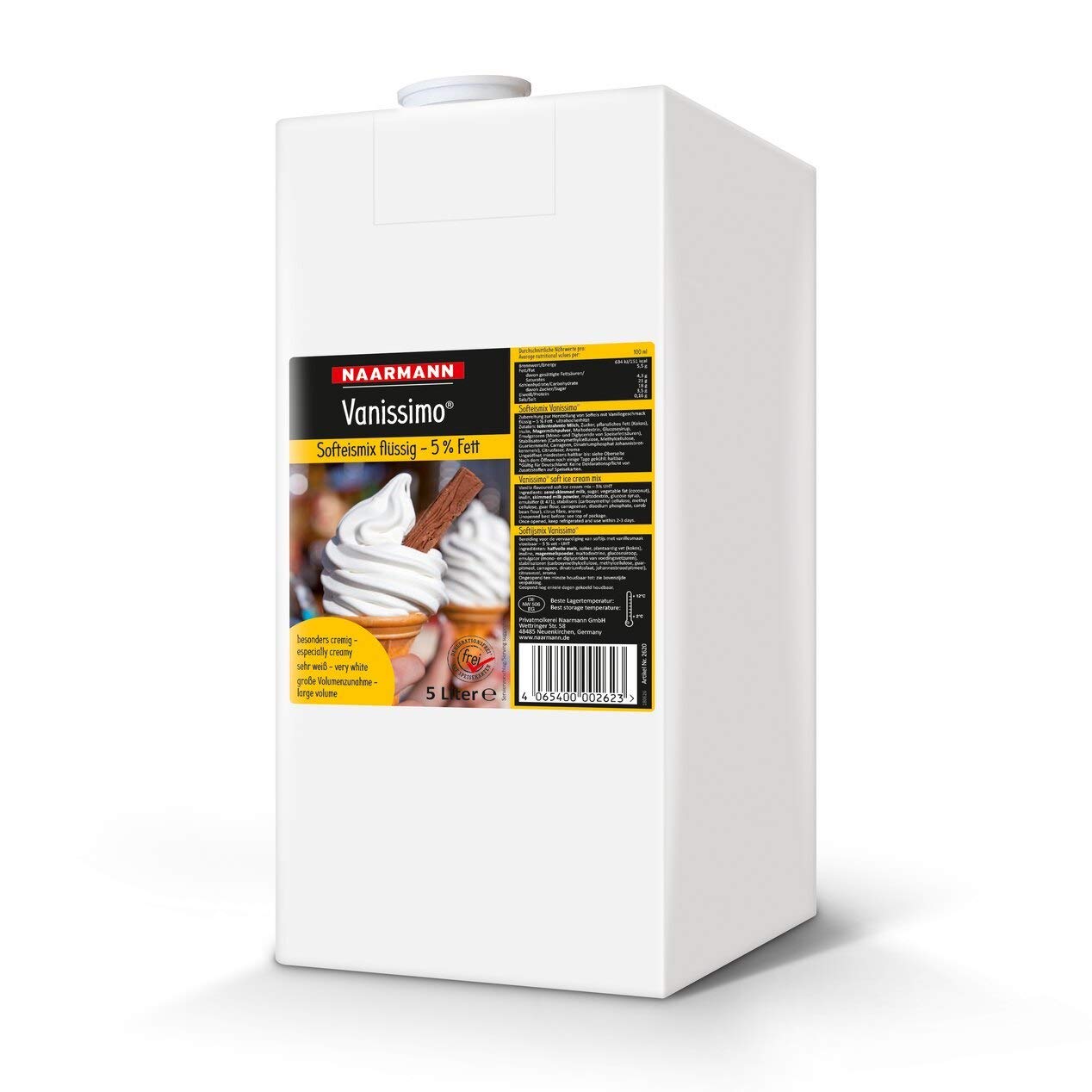 Naarmann Softeismix Vanissimo flüssig 5 Prozent Fett cremig 5000ml