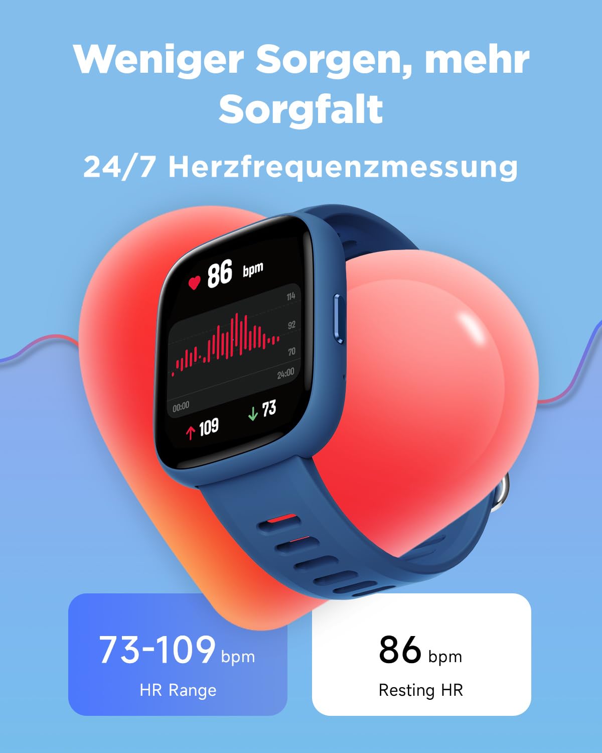 BIGGERFIVE Smartwatch Kinder, 1,8" Fitness Uhr Schrittzähler, 24/7 Puls | IP68 Wasserdicht, Schlafmonitor, Wecker, 5 Puzzlespiele mit/ohne App, Fitness Tracker für Mädchen Jungen Teens 5–16
