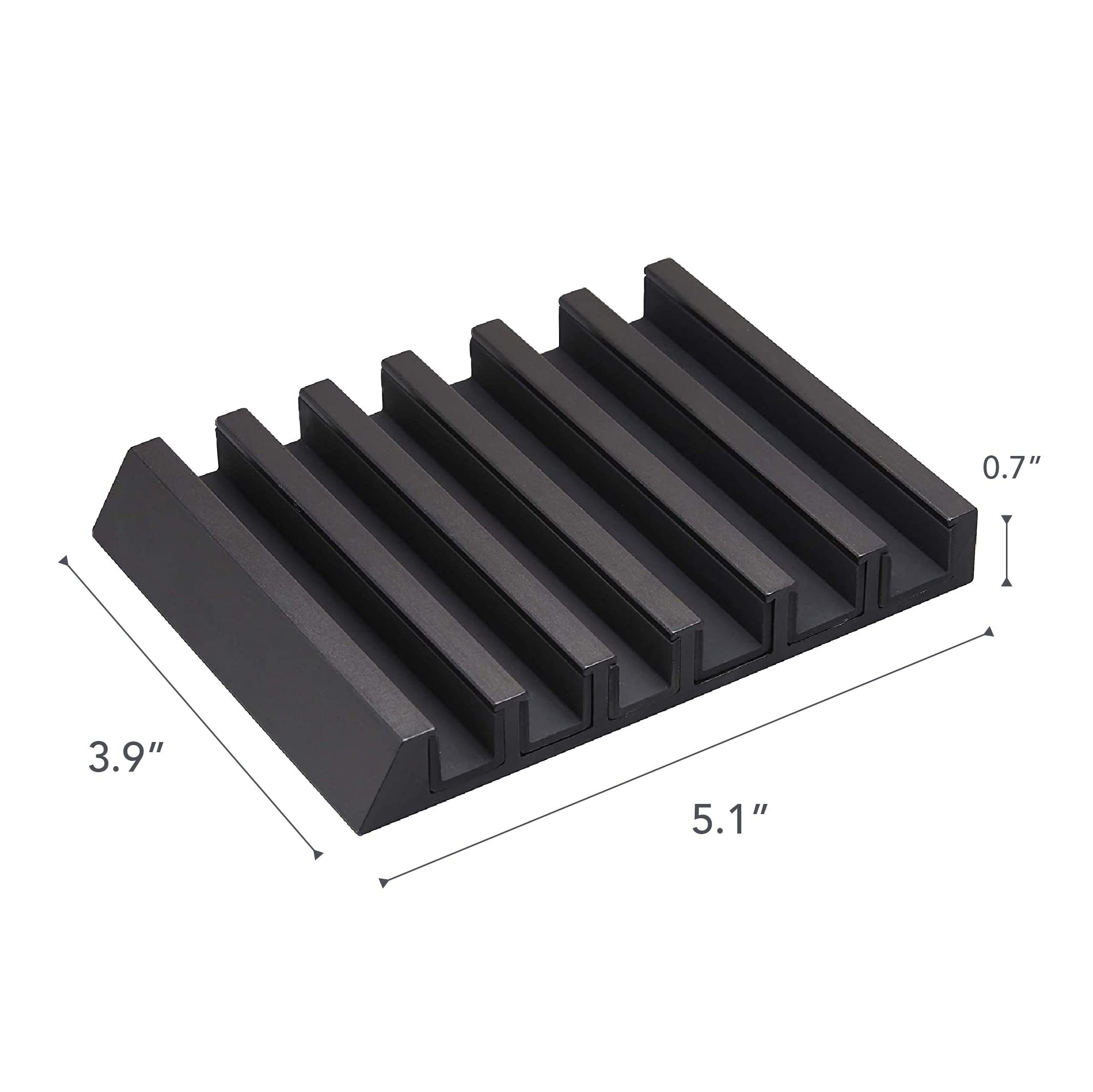 YAMAZAKI 5275 TOWER stojak na tablet, czarny, aluminium/silikon, minimalistyczny, 10 x 13 x 1,8 cm