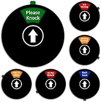 KKitchenTour Rotating Office Door Sign - 6 Modes: Do Not Disturb, In Meeting, Out of Office, Black 6 Inch Magnetic Privacy Hanger