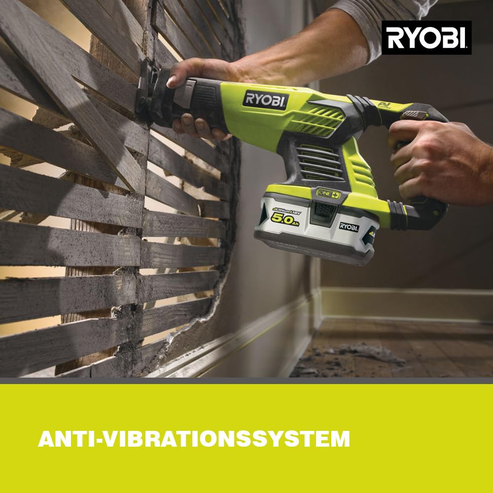 RYOBI 18 V ONE+ Akku-Säbelsäge RRS1801M (Hublänge 22mm, Leerlaufhubzahl 3.100 (min−1), ohne Akku und Ladegerät)