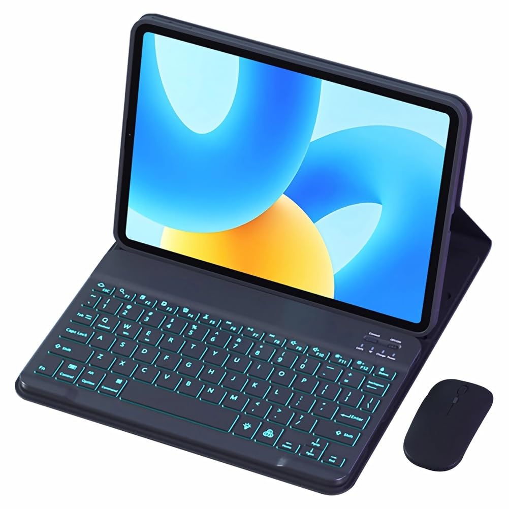 Keyboard Case for Huawei MatePad S 2024, Color Backlit, Smart  Trackpad, Magnetic Detachable Wireless Keyboard,Black
