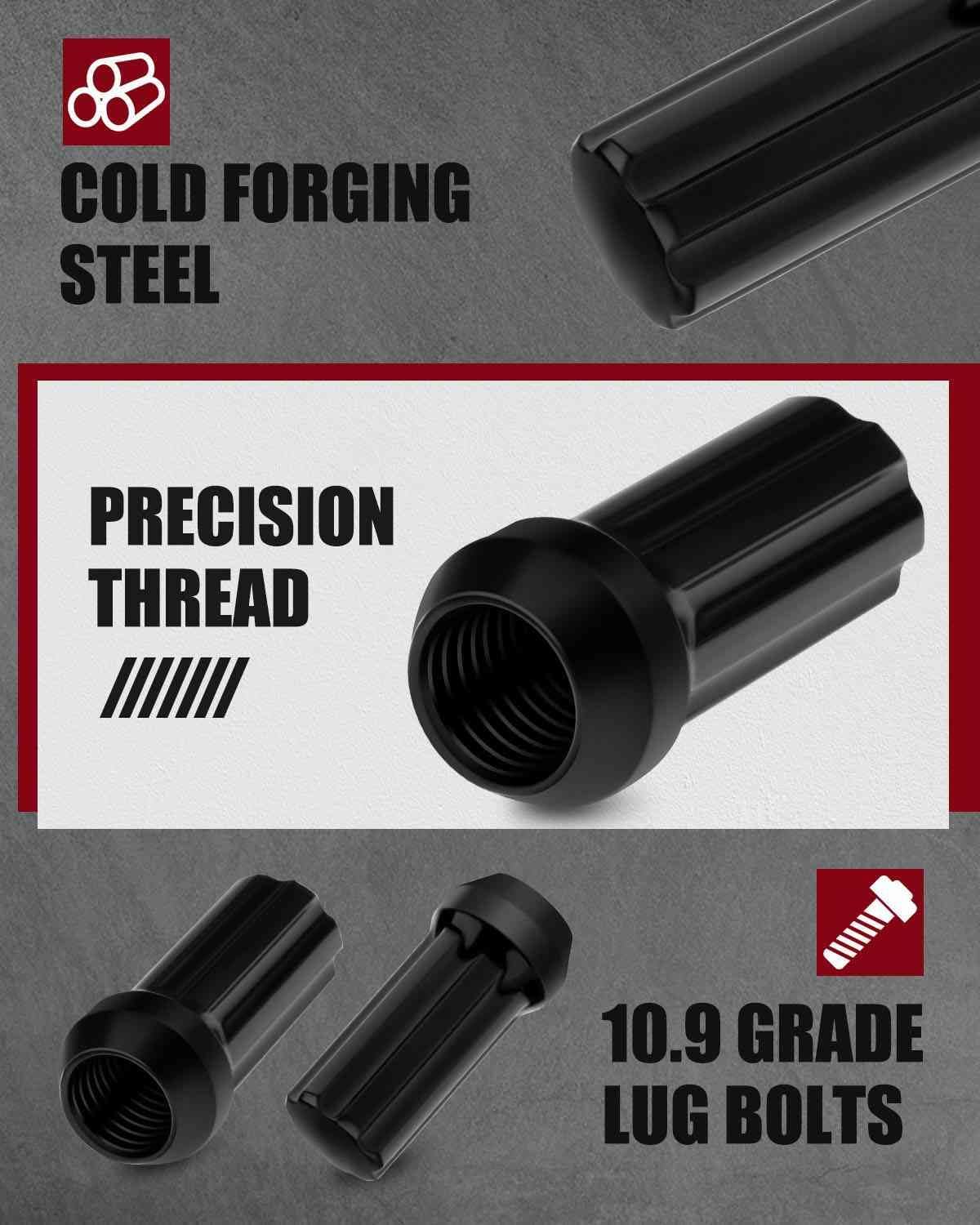cciyu Set of 24 14x2 Wheel Lug Nut,Black Lug Nuts with 2 Socket Key,M14x2.0 Lug Nuts Close End 2" Fits for 1997-2014 for Ford for F150 for Ford Expedition Lug Nuts for Lincoln Mark Spline Lug Nuts
